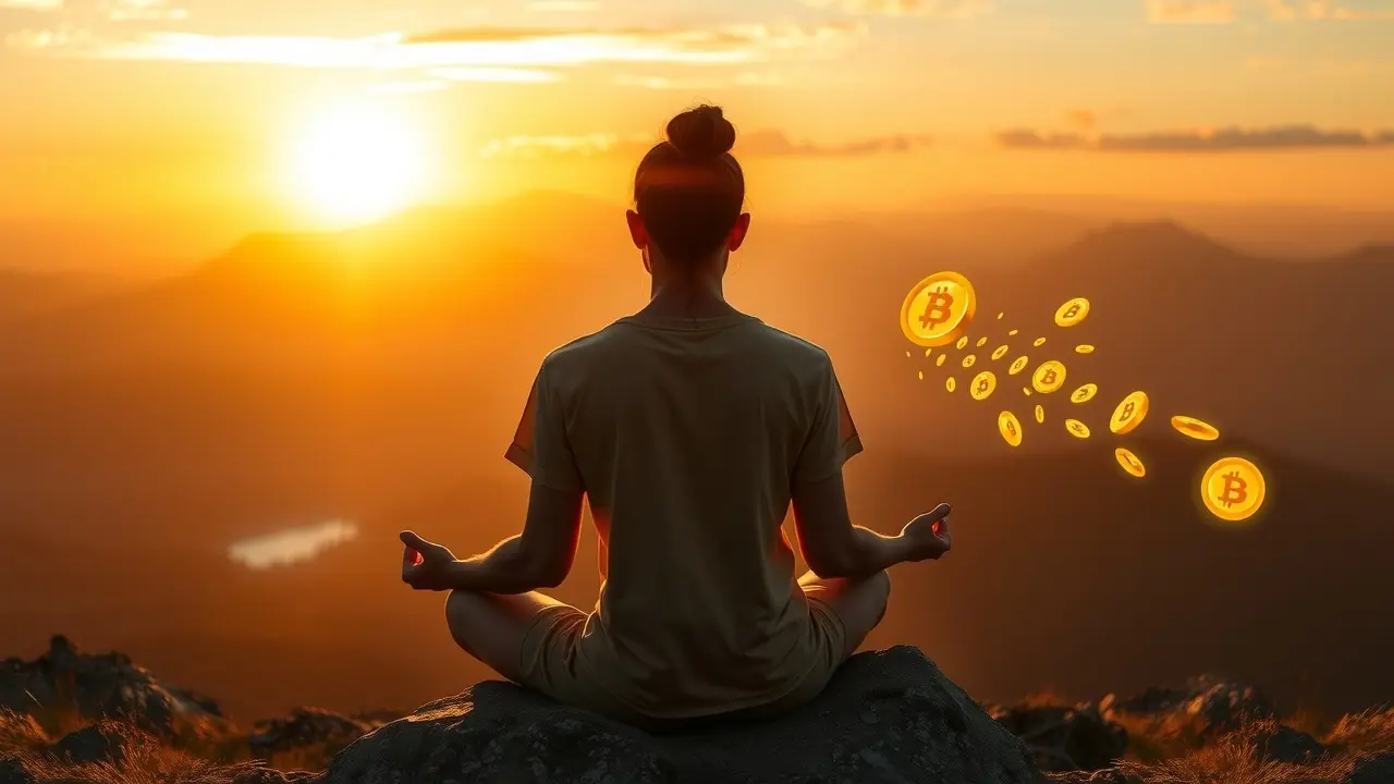 Rapid Wealth Key Review: Unlocking Your Financial Potential? Person meditating visualizing coins