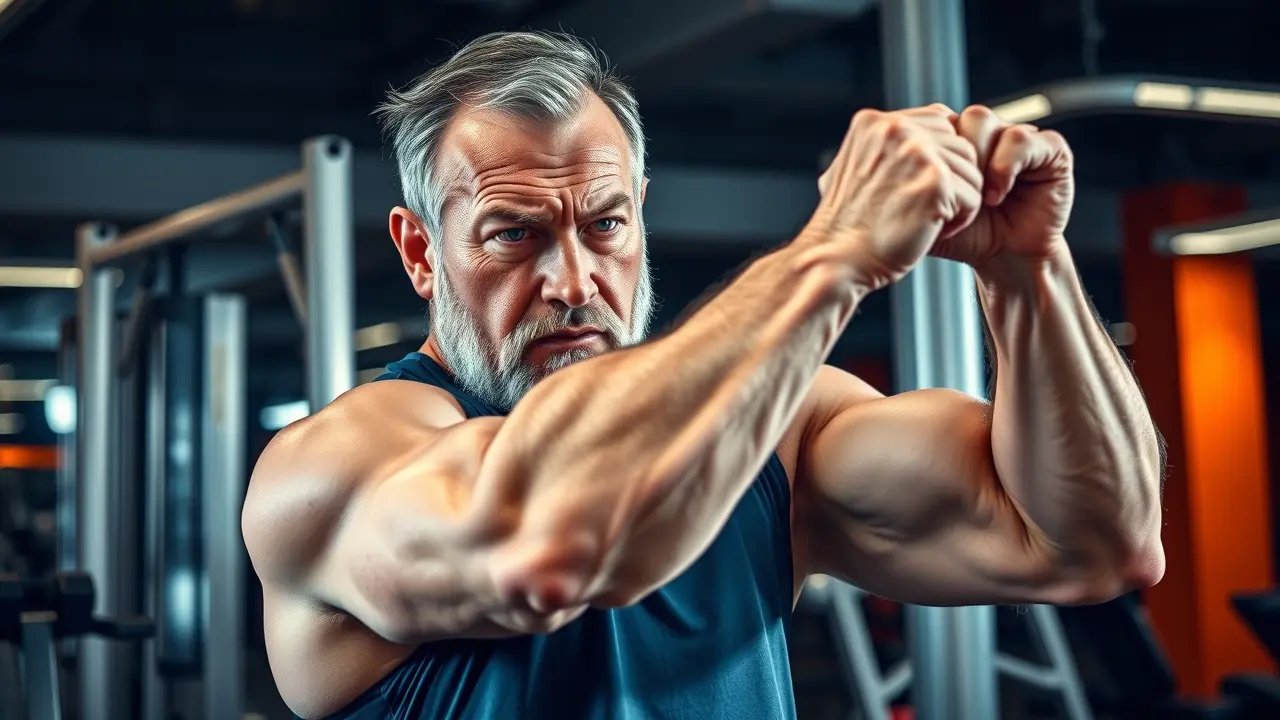 Man over 40 building muscle