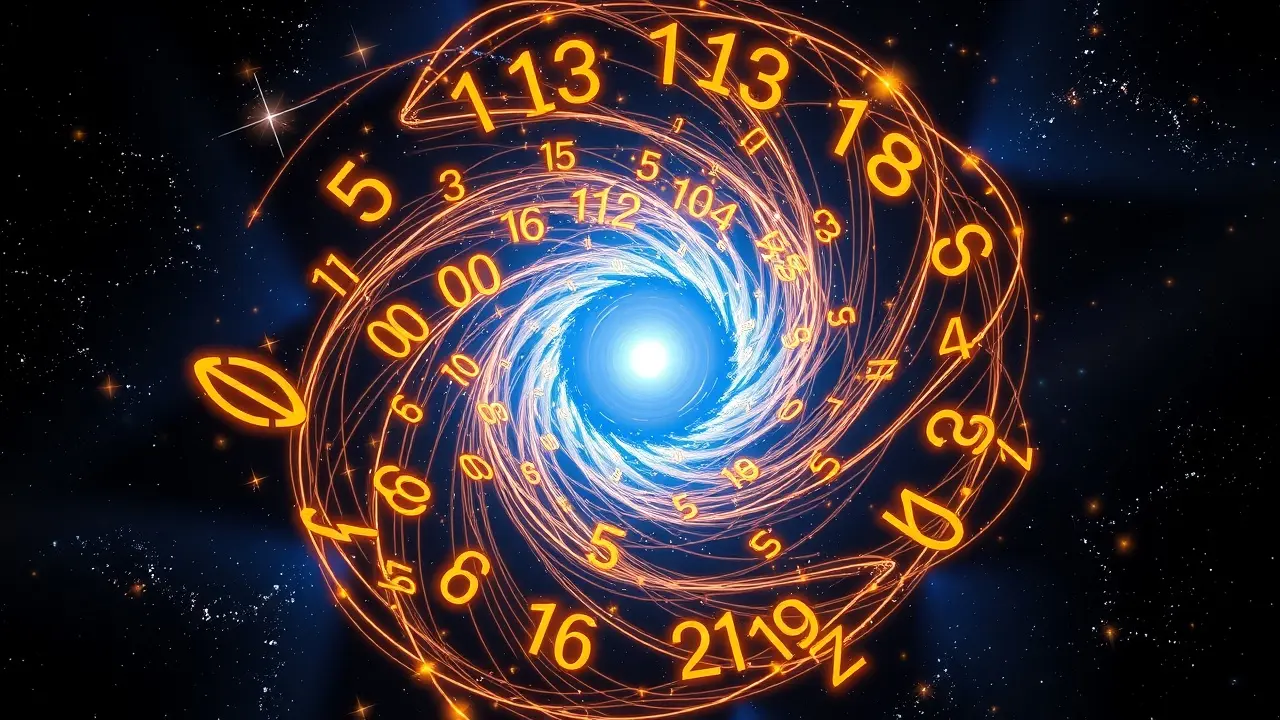 Royal Numerology Review: Unlocking Your Destiny or Just Hype? Mystical vortex of golden numbers and celestial energy representing numerology