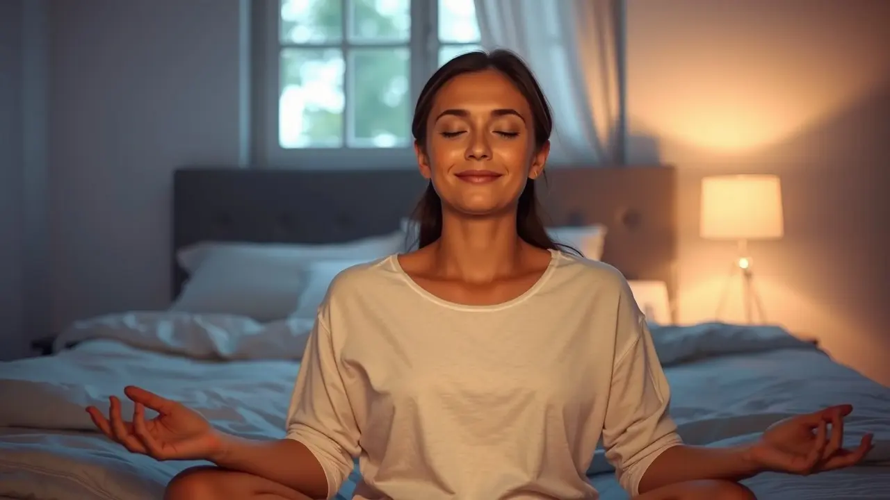 Sleepy Meditation: Is This Your Gateway to Peaceful Sleep? Woman peacefully meditating for sleep
