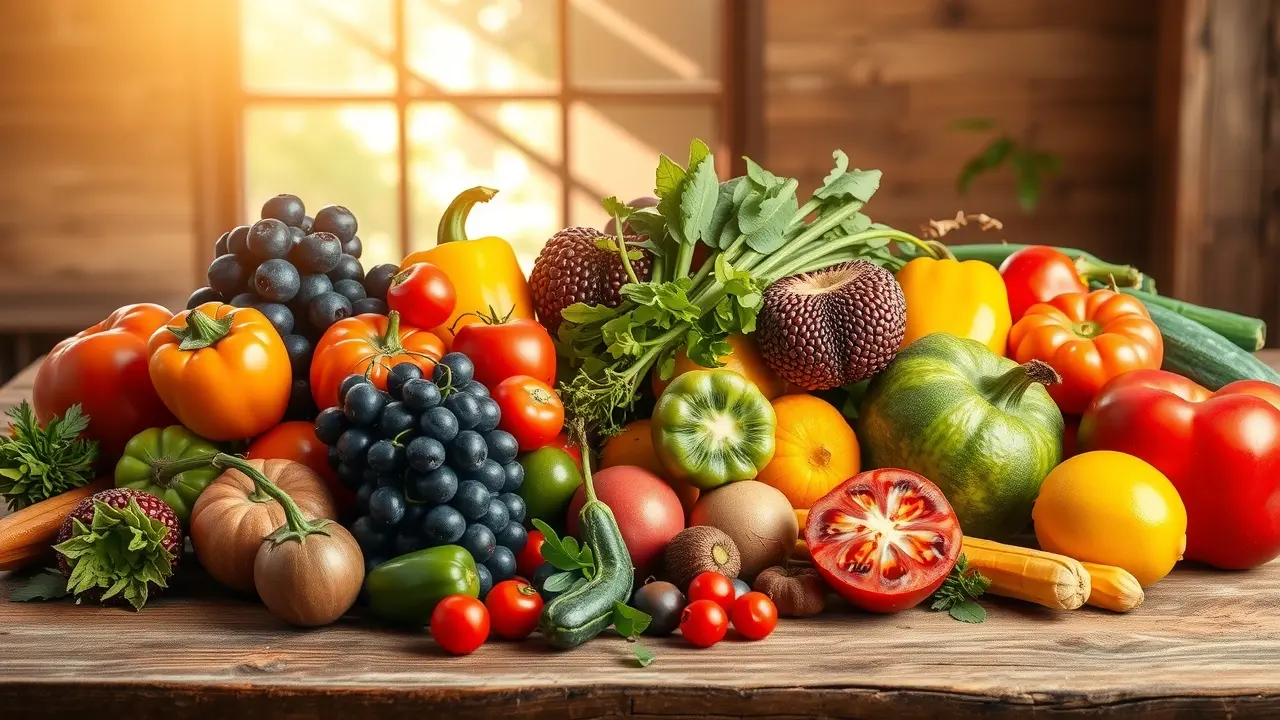 Sonu’s Diabetes Secret: Unveiling the Truth Behind This Natural Remedy Array of colorful fruits and vegetables representing a healthy diet