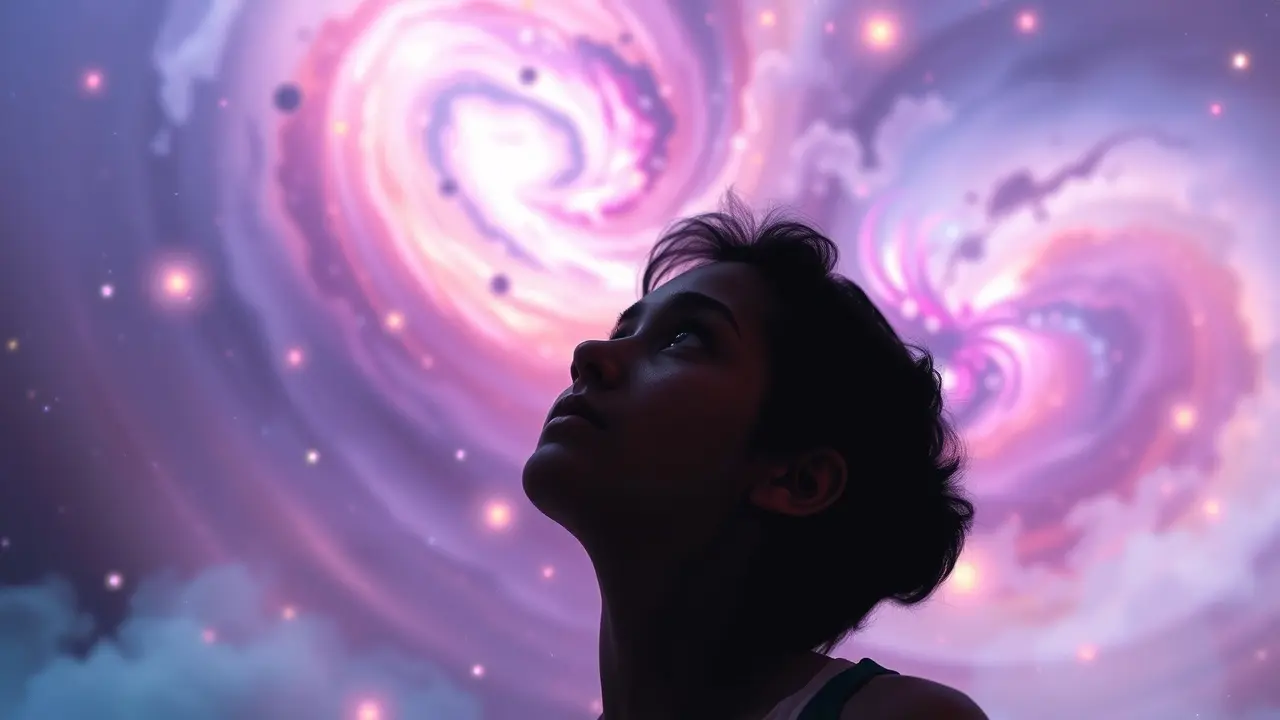 Unlocking Your Potential: A Deep Dive into Soul Manifestation Person gazing at a vibrant galaxy, symbolizing self-discovery with Soul Manifestation.