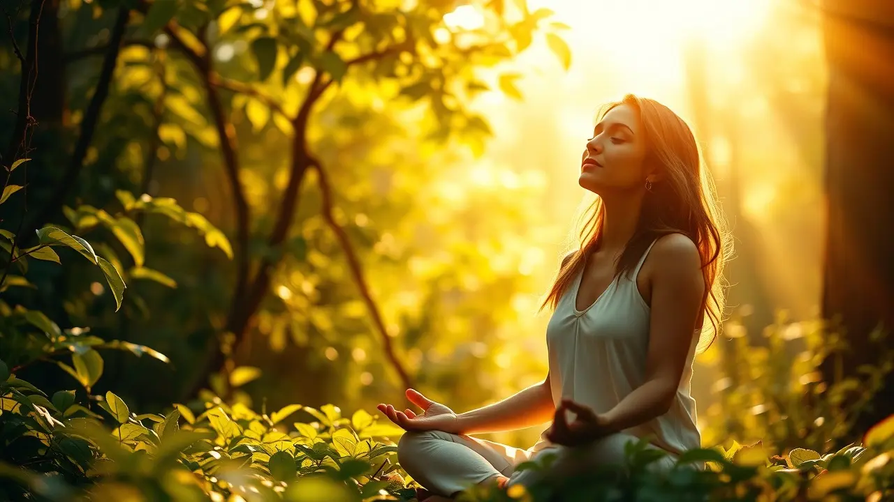 Unlocking Your Potential with Soul Resonance: A Comprehensive Review Woman meditating in forest, finding inner peace