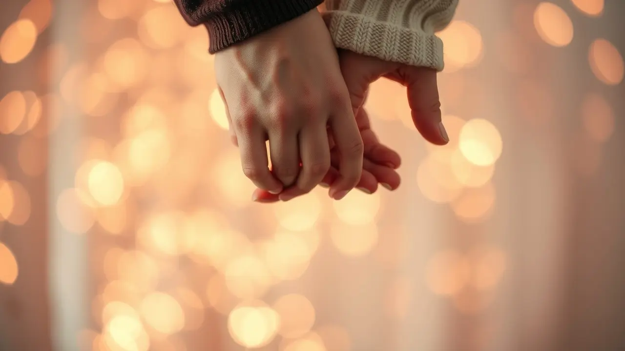 Soulmate Reading: Discover Your True Love Connection Hands touching with soft gold and pink light representing soulmate connection