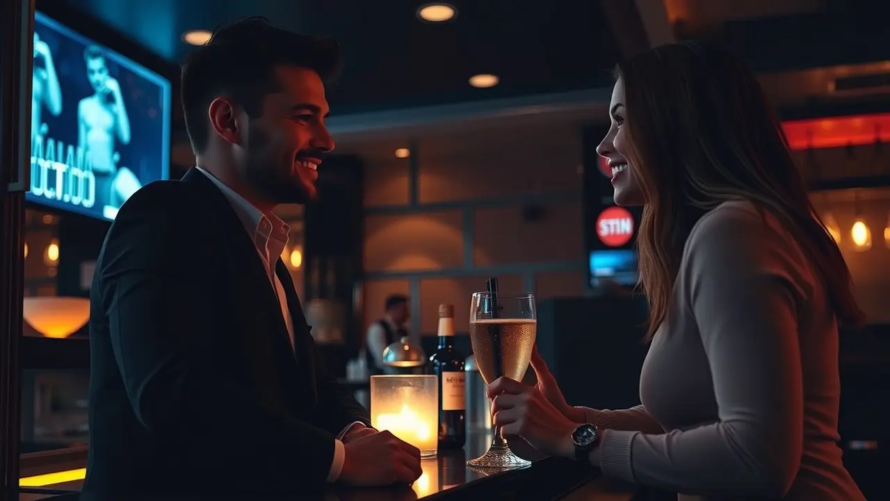 Speak To Spark Arousal Review: Can This Program Really Help You? Confident man talking to a woman in a bar