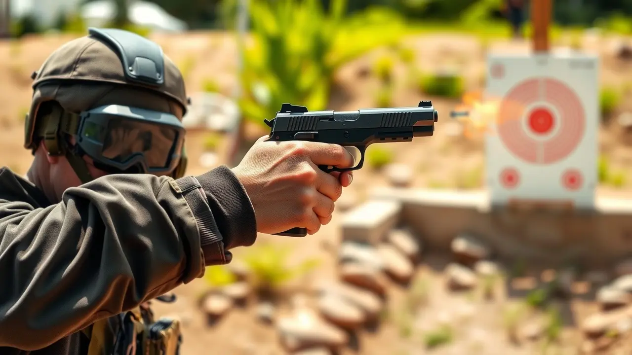 Spec Ops Shooting: Can This System Make You a Marksman? Person expertly shooting a handgun at an outdoor range.
