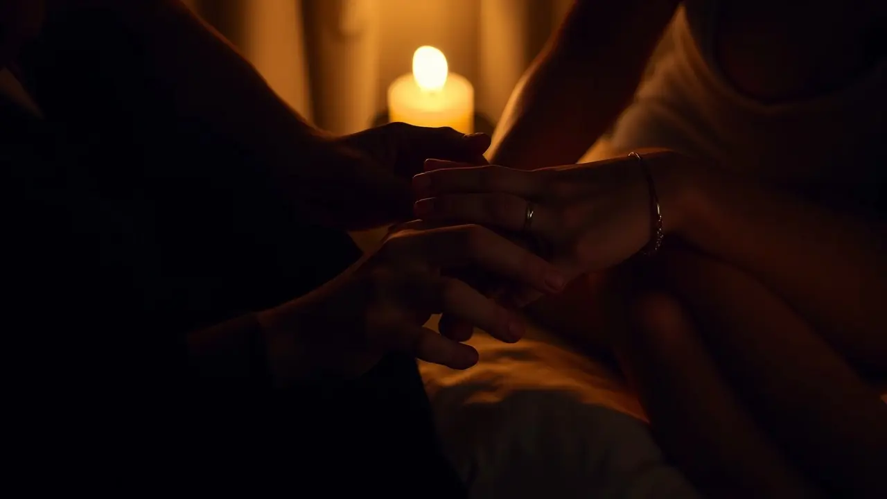 Stroke of Genius Review: Can This Handjob Guide Transform Your Love Life? Close-up of intertwined hands in soft lighting