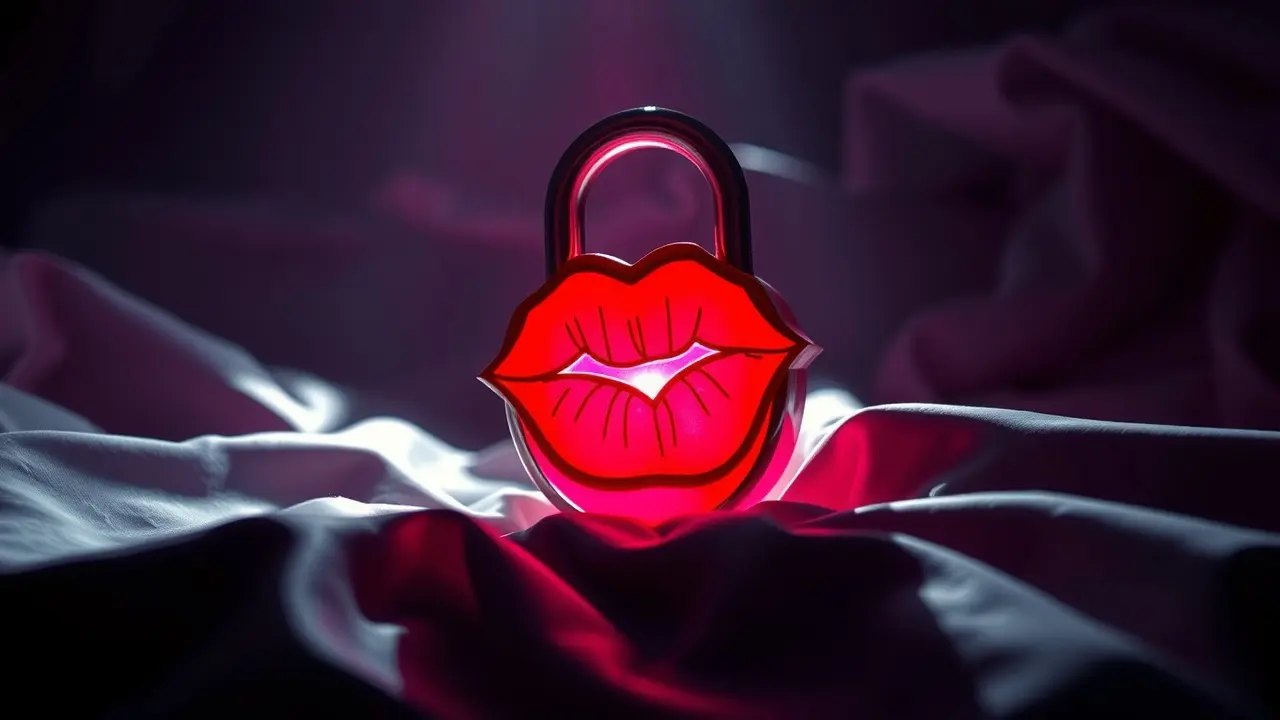 Talking Dirty Secrets Review: Unlock Passion and Intimacy? Intricate lock made of lips against a blurred background