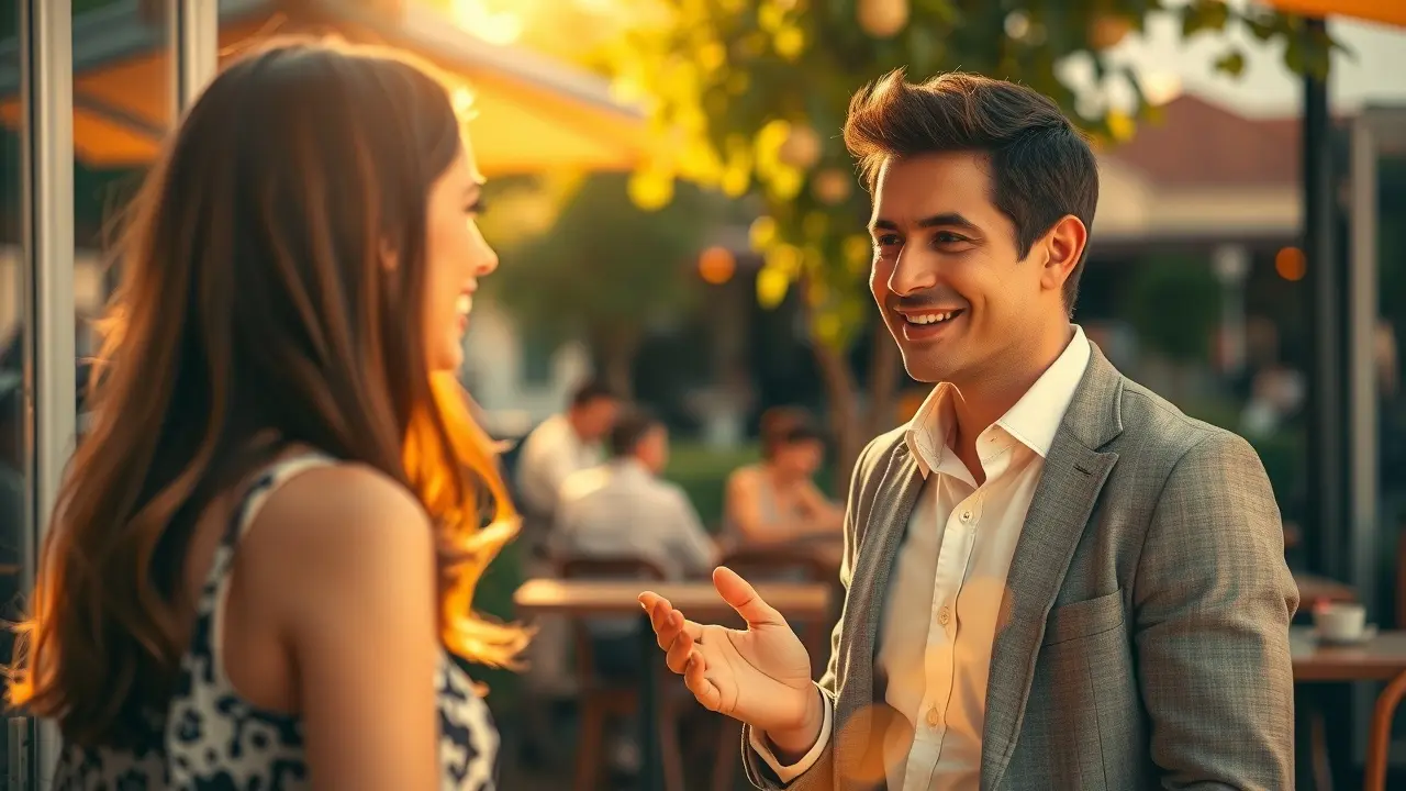 Tao Of Badass 2.0 Review: Does It Still Work in 2024? A confident man approaching a woman in a cafe