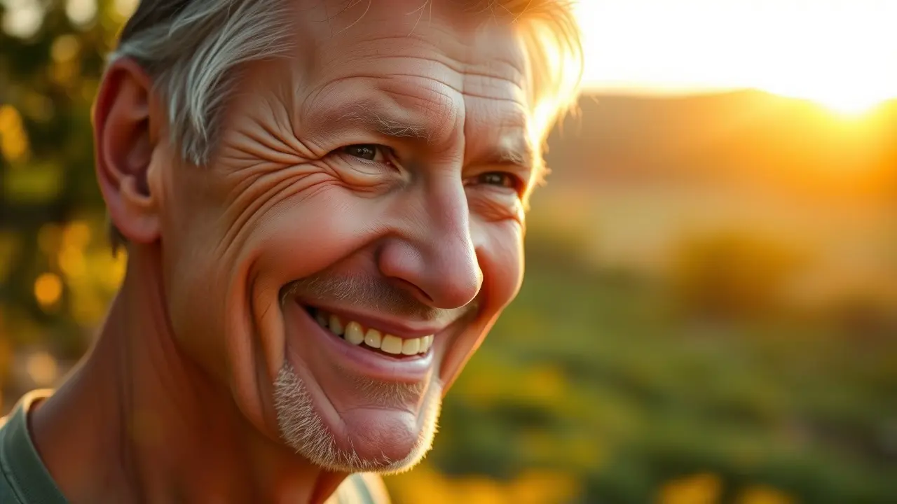 Man smiling, representing prostate health