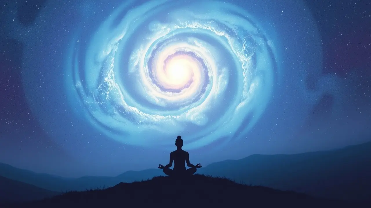 Unlocking the Astral Plane: A Deep Dive into The Art Of Astral Projection Meditating figure under a galaxy during astral projection.