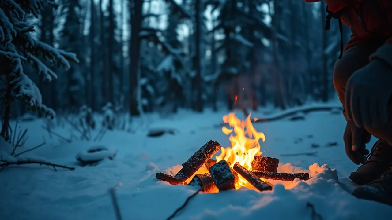 The Essential Skills of Wilderness Survival: A Comprehensive Review Lighting a fire in the snowy wilderness
