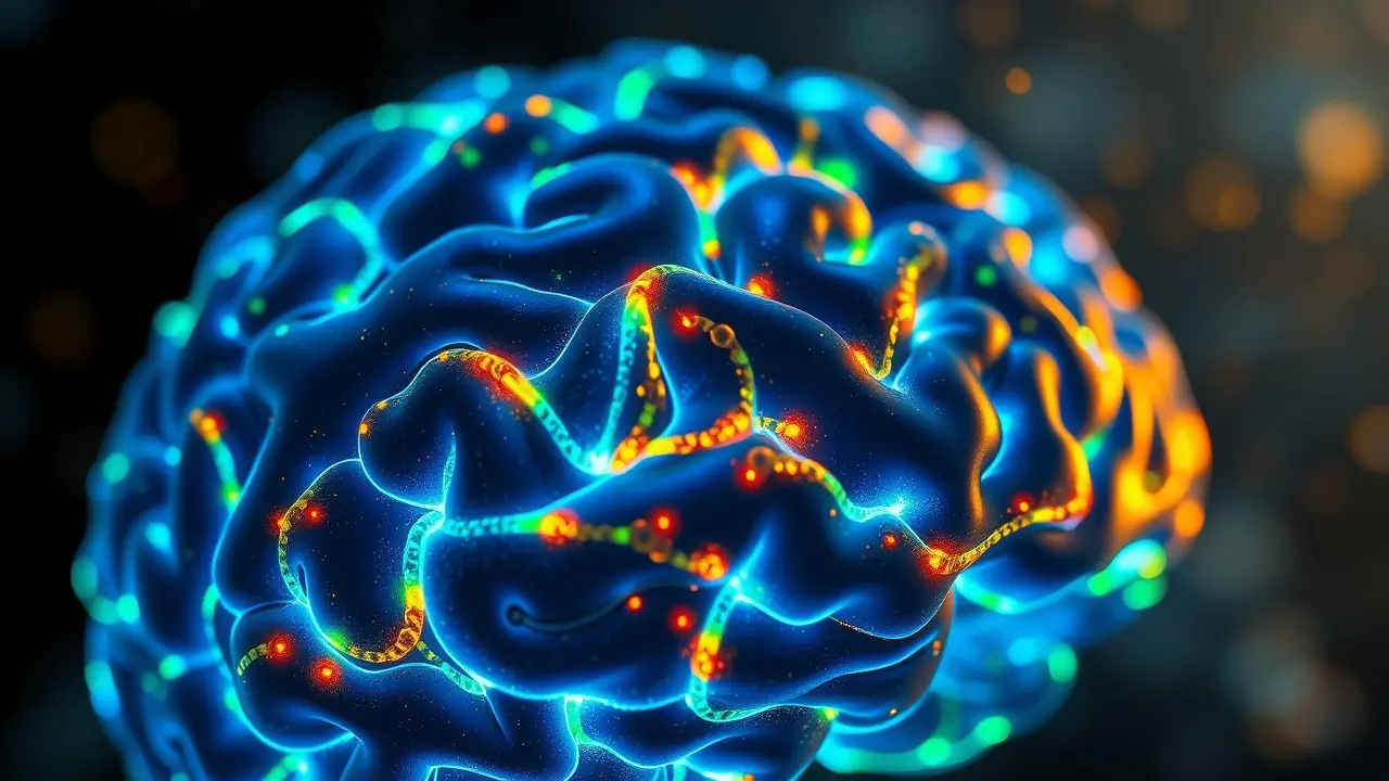 The Genius Switch Review: Unlocking Your Potential or Just Hype? Visually striking macro image of a glowing human brain pathways and cosmos background, symbolizing cognitive enhancement from Genius Switch.
