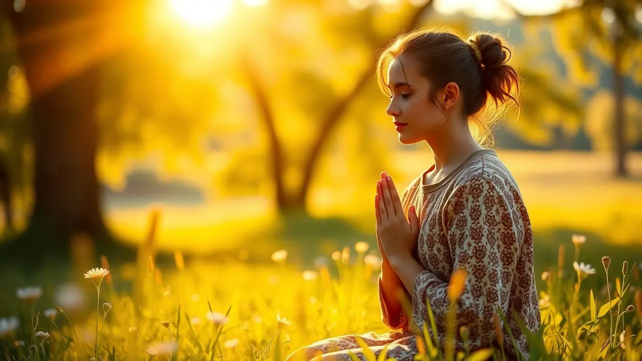 The Glory Giver Review: Unlocking a New Dimension of Prayer? Person praying in a sunlit meadow
