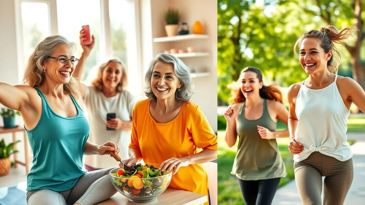 Diverse group of women thriving during menopause