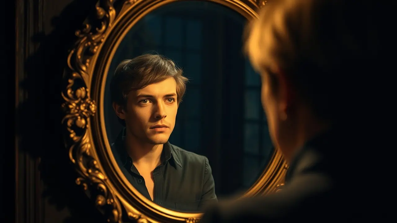 The Secret Mirror Review: Unlocking Your Potential or Just Hype? Reflective image of a person and their potential in an ornate mirror