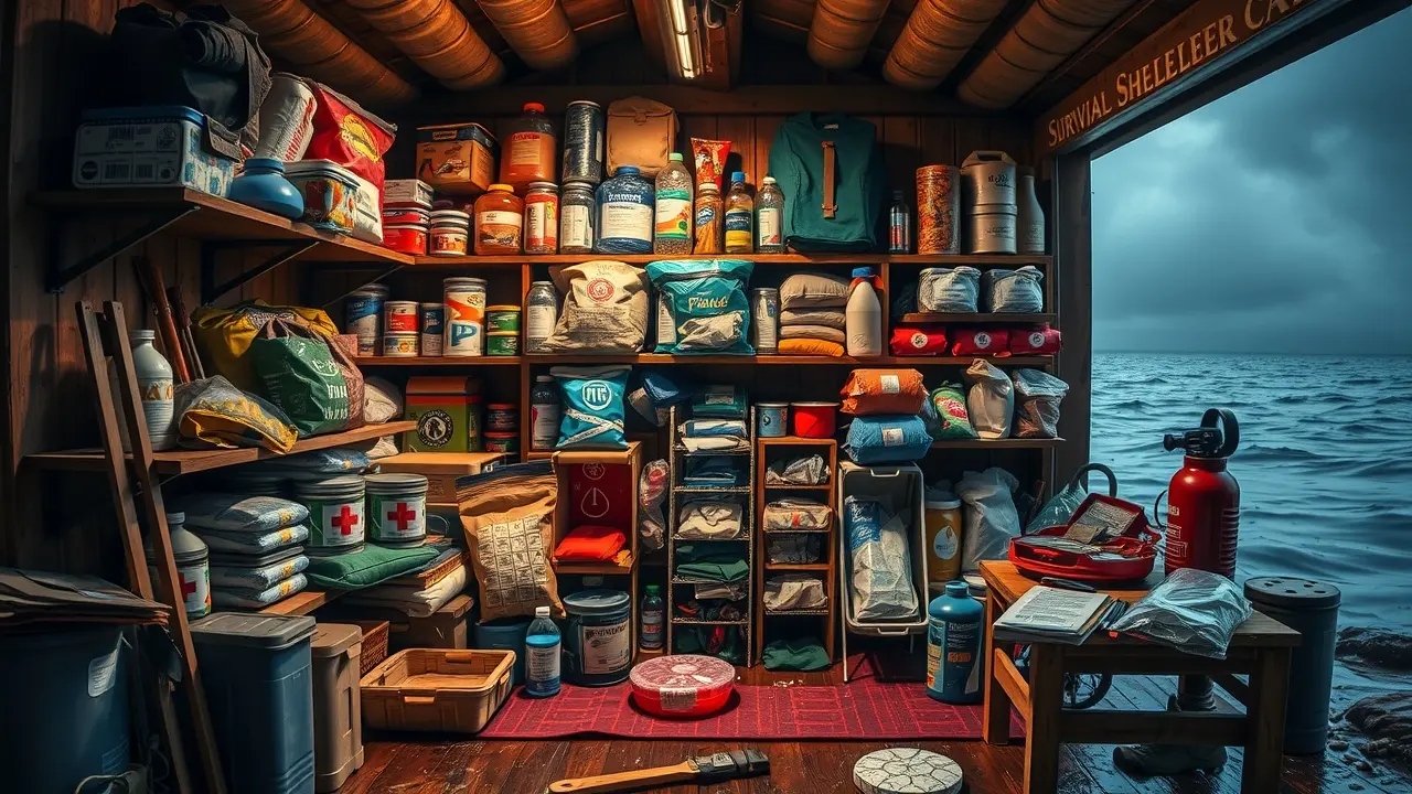 The Stockpile Savior Review: Is This Survival Guide Worth It? Well-stocked survival shelter with emergency supplies