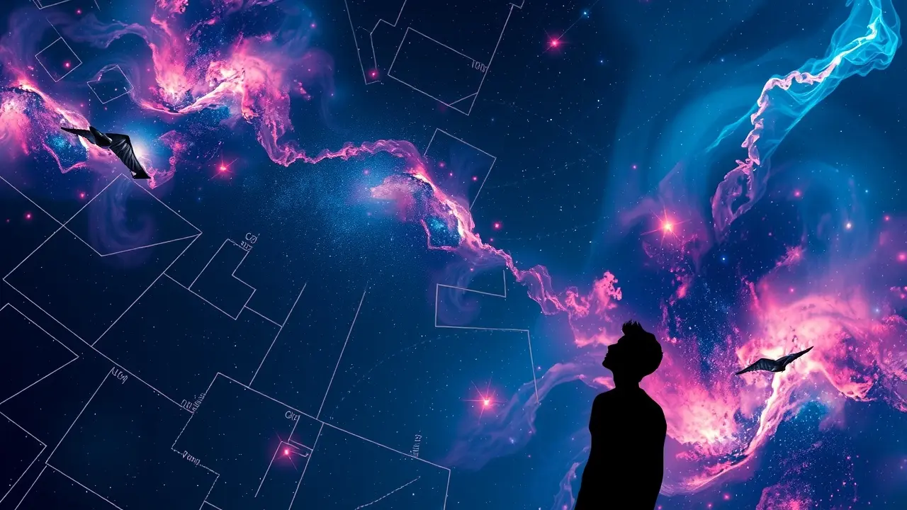Unlock Your Cosmic Blueprint: A Review of The Truth In Your Stars Night Sky Nebulae and Human Silhouette Gazing with Curiosity