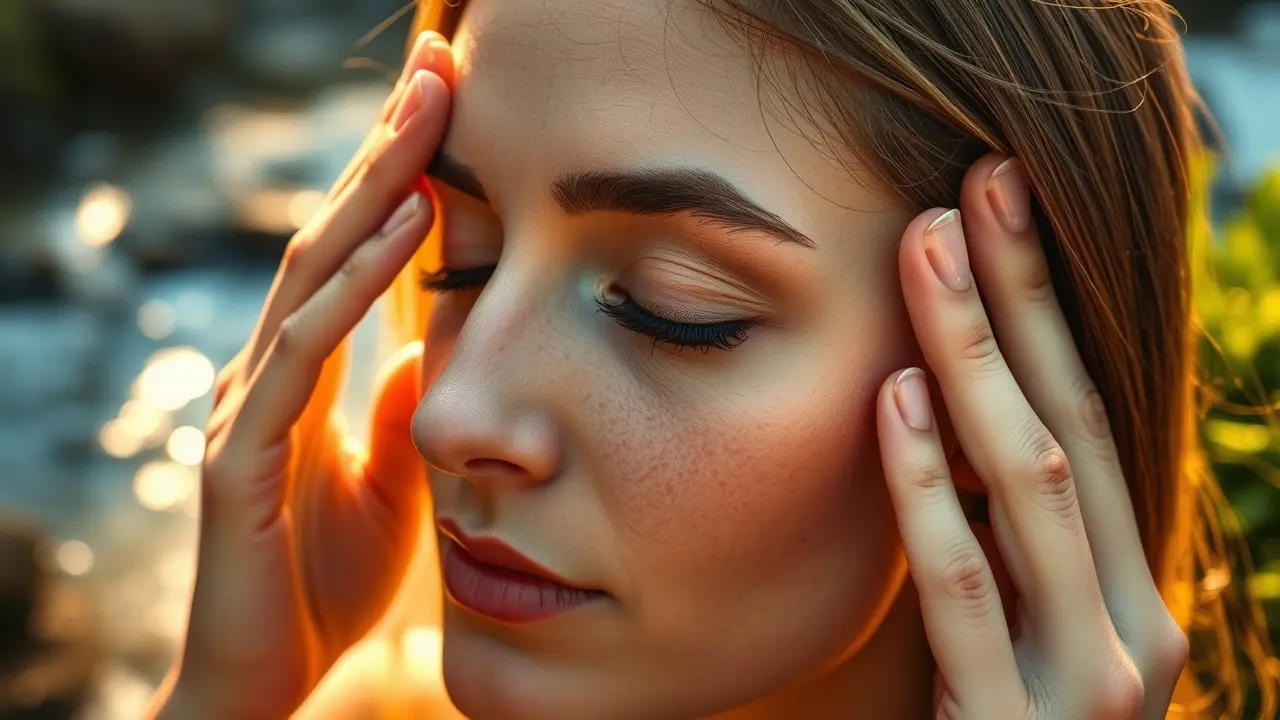 The World Tapping Circle Review: Find Emotional Freedom? Woman practicing EFT tapping for stress relief