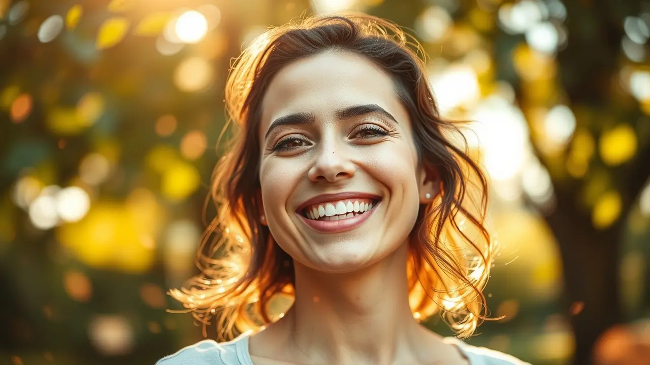 UHP Review: Unlocking the Secrets to a Healthier You? Smiling person surrounded by glowing particles promoting health and wellness.