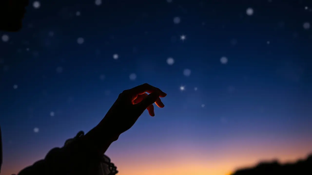 Virgo Man Secrets Review: Decoding His Heart & Mind Silhouette of hands reaching out to each other under a starry sky, representing connection and love
