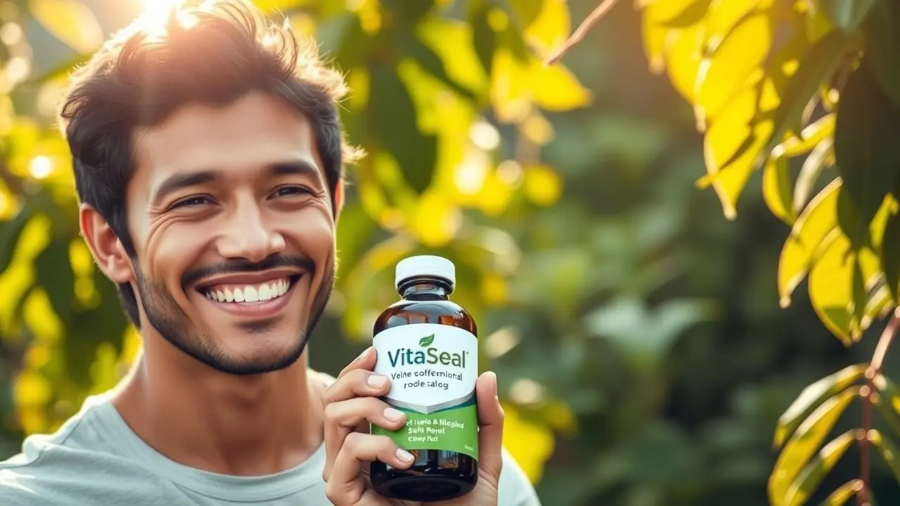 VitaSeal Review: Does This Supplement Really Work? Person holding VitaSeal supplement in a garden setting