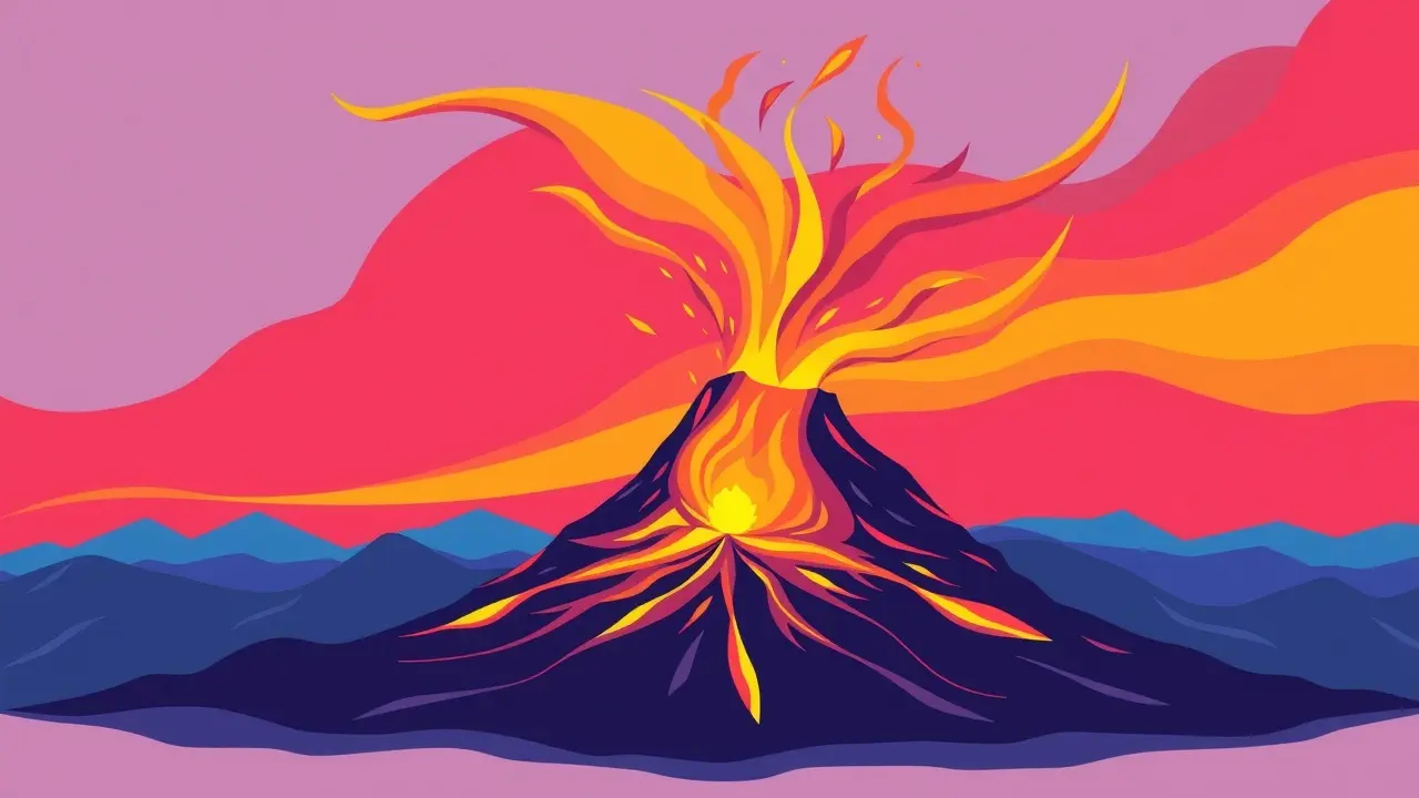 VolcaBurn Review: Can This Supplement Really Melt Away Pounds? Stylized volcano erupting representing VolcaBurn supplement.