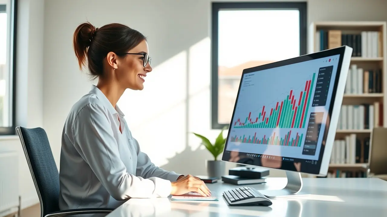 Wealth Infinitum Review: Unveiling the Secrets to Abundance? Woman Analyzing Financial Charts, Wealth Infinitum