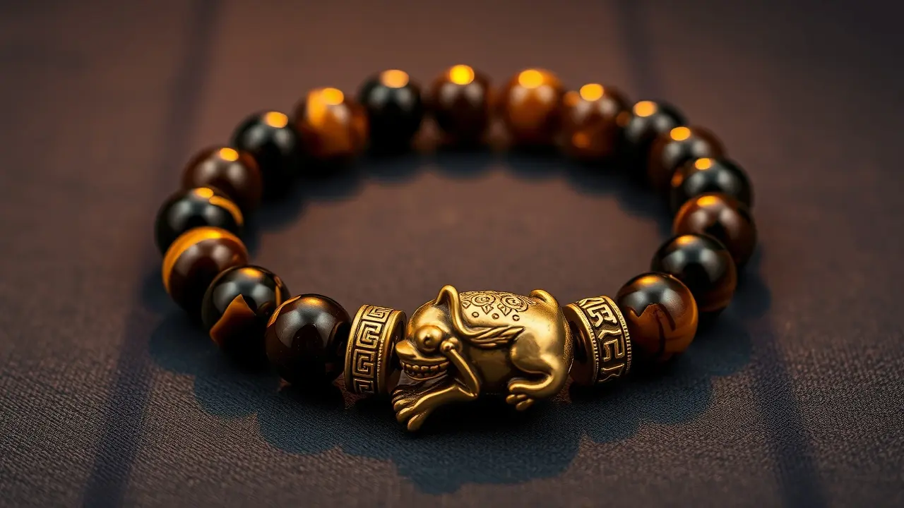Wealth Obsidian Tiger Eye Pixiu Bracelet: Unleash Abundance and Protection Wealth Obsidian Tiger Eye Pixiu Bracelet close-up