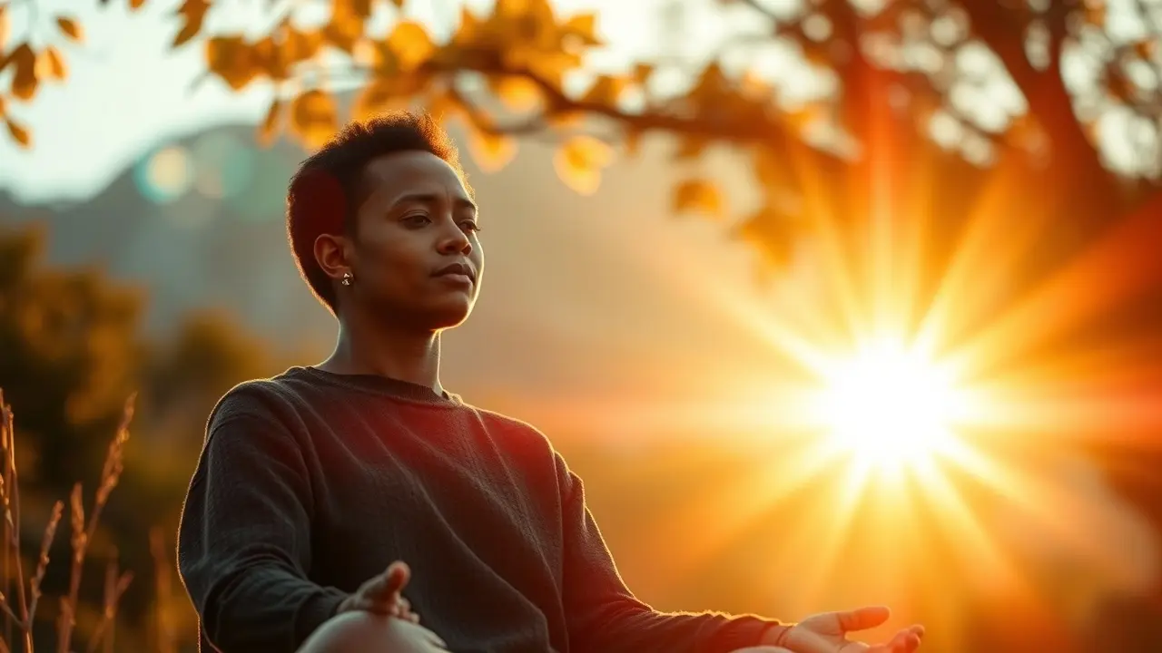 Wealth Script Review: Unlocking Abundance or Just Another Scam? Meditating Person Radiating Wealth