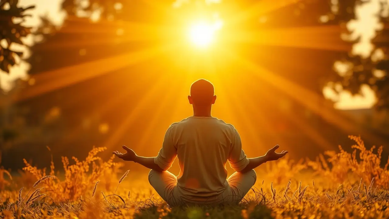 WealthGenix Review: Unlocking Your Manifestation Potential or Just Hype? Person meditating in golden light for wealth manifestation