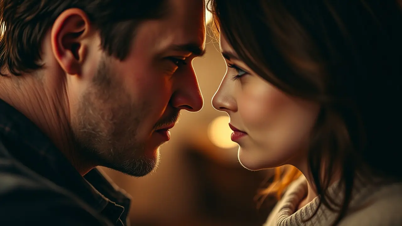 What’s He Really Thinking About You? A Deep Dive Review Couple connecting, man and woman facing each other
