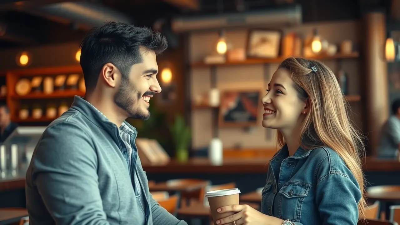 Wing Girl Secrets Of Seducing Women: Does It Really Work? A confident man approaching a woman in a cafe.